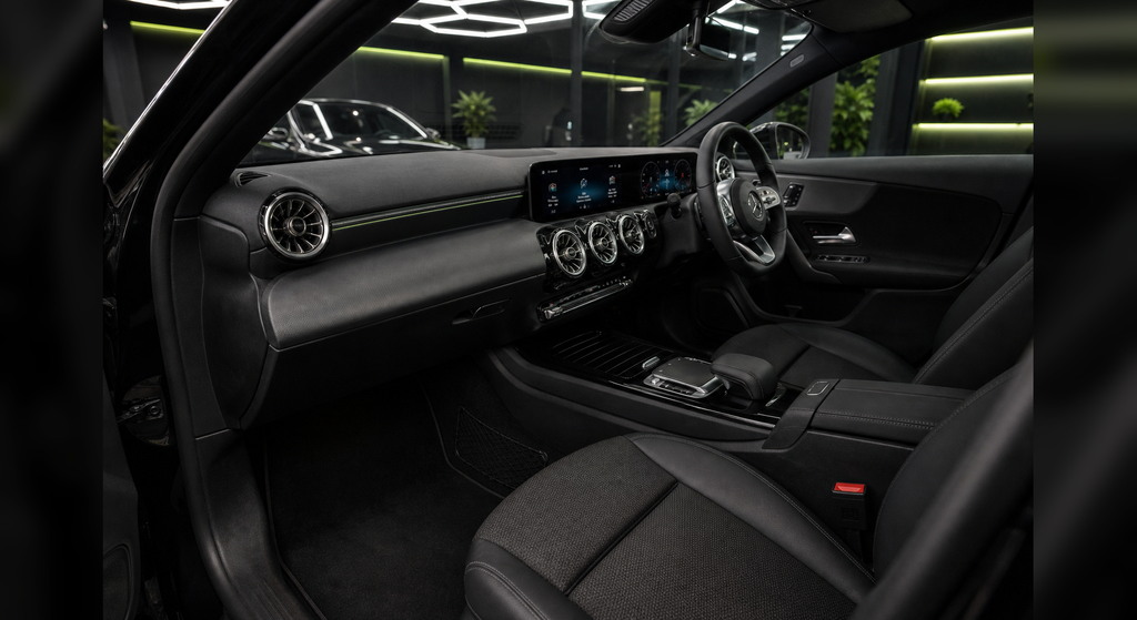 Mercedes Benz A180d Saloon interior and dashboard