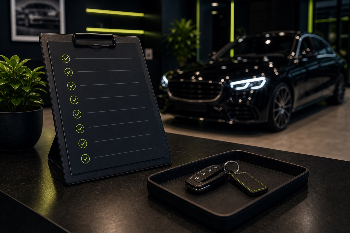 Wrapidautos handover checklist and car key tray