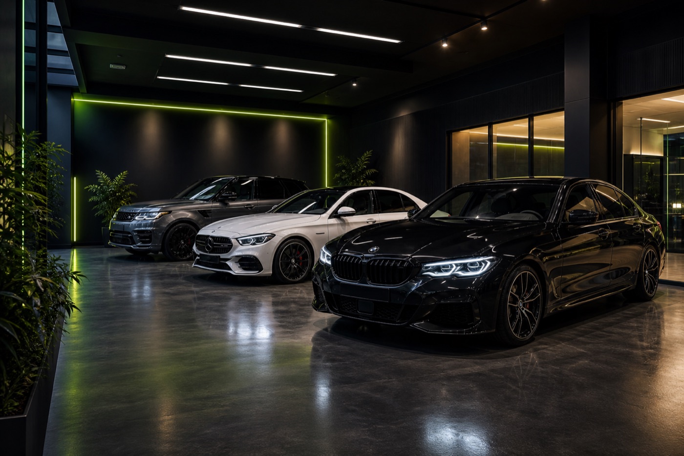 Wrapidautos rental cars lined up in a handover bay